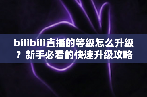 bilibili直播的等级怎么升级？新手必看的快速升级攻略与实用指南