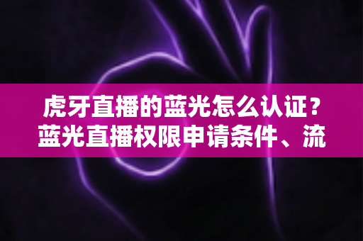 虎牙直播的蓝光怎么认证?蓝光直播权限申请条件、流程与避坑技巧全解析 虎牙直播的蓝光怎么认证?蓝光直播权限申请条件、流程与避坑技巧全解析