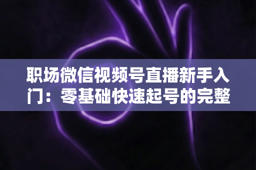职场微信视频号直播新手入门：零基础快速起号的完整实战指南