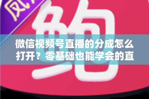 微信视频号直播的分成怎么打开？零基础也能学会的直播变现全流程指南